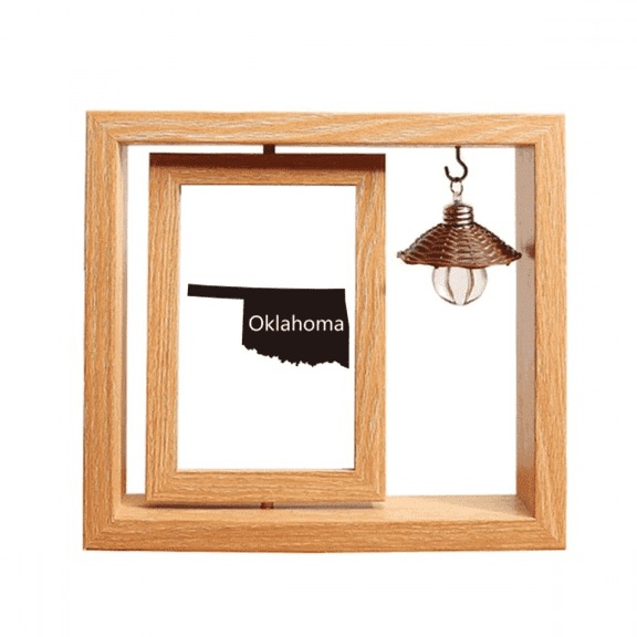 oklahoma ameusa map outline Wooden Rotating Picture Photo Frame 4x6