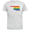 thumbnail image 1 of oklahoma lgbt gay pride rainbow white adult t-shirt, 1 of 1