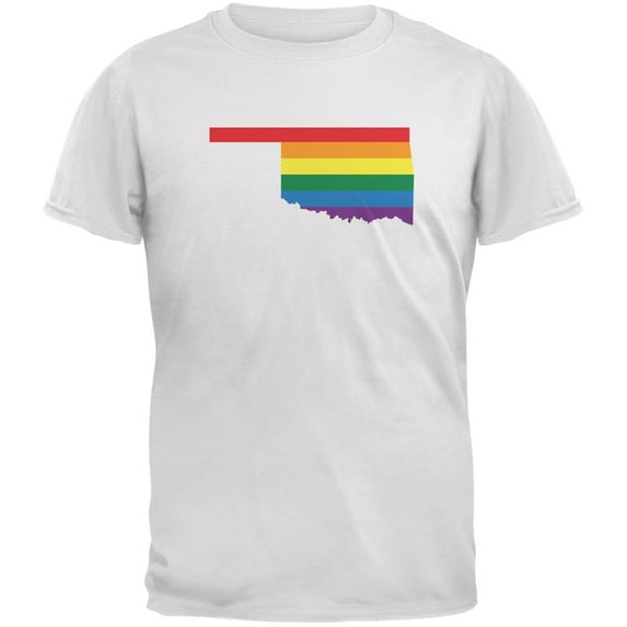 oklahoma lgbt gay pride rainbow white adult t-shirt