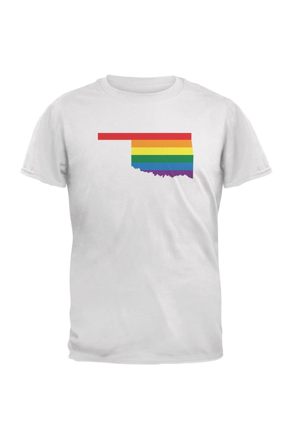 oklahoma lgbt gay pride rainbow white adult t-shirt