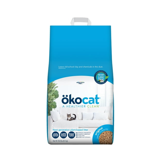 okocat Original Premium Clumping Natural Wood Cat Litter, Large, 18.8