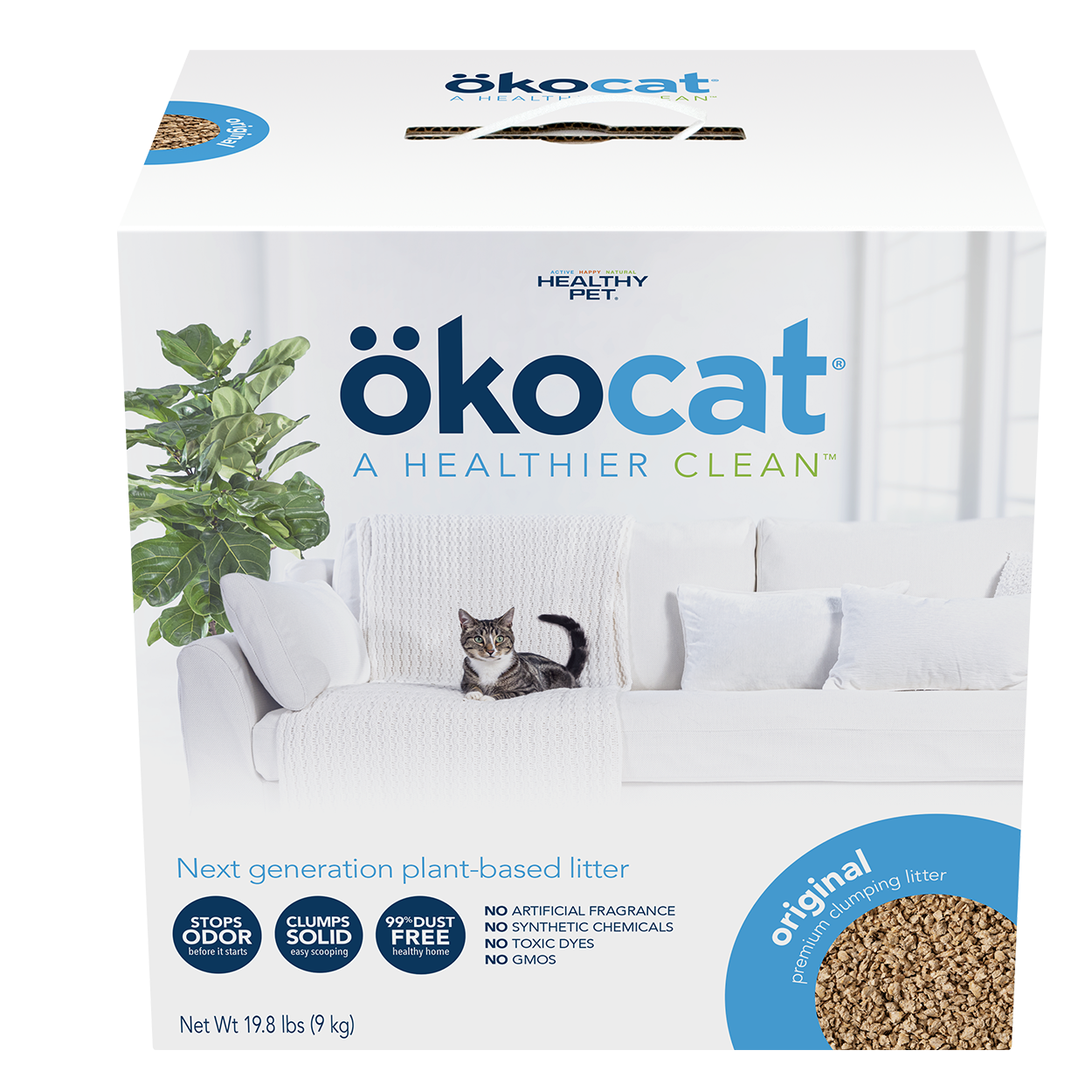 okocat Original Premium Clumping Natural Wood Cat Litter, Large, 19.8 lbs - image 1 of 9