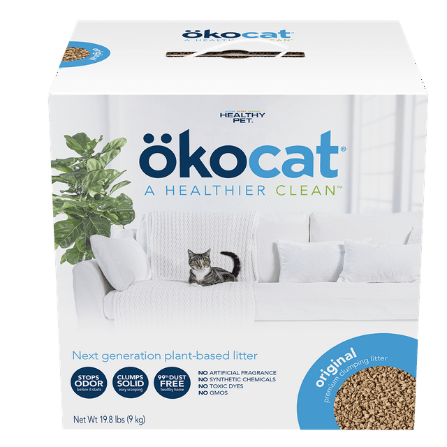 okocat Original Premium Clumping Natural Wood Cat Litter, Large, 19.8 lbs
