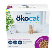 okocat Premium Less Mess Low-tracking, Clumping Natural Wood Pellet Cat Litter, Dust Free, Unscented 14.8 lbs