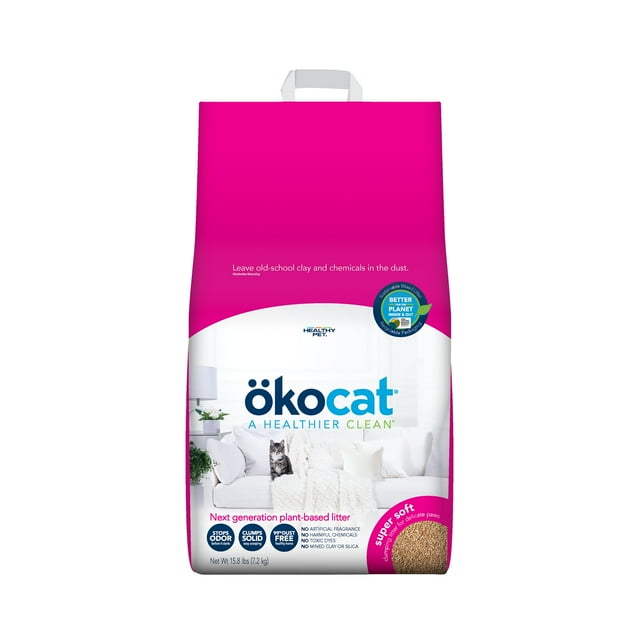 okocat Super Soft Clumping Natural Wood Cat Litter for Delicate Paws