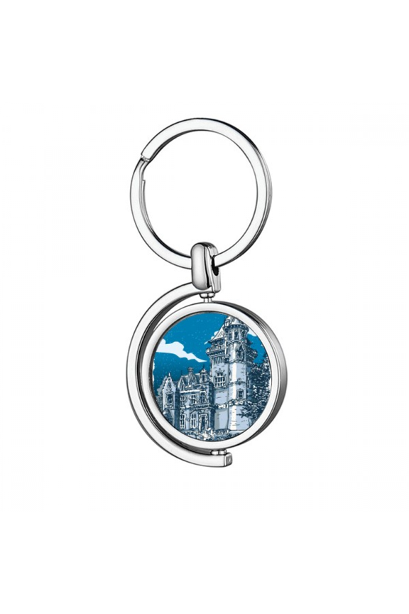 old castle medieval knights of eu emblem Rotating Keychain Metal Keyring Holder