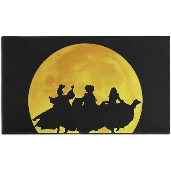 oldsin Festive Fairy Movie Character Witch Pattern Kitchen Mat Halloween Door Mats Room Children Kitchen Rug Buffer Non-Slip Scraping Sand Absorbing Water Drain Three Witch Doormat 30" X 17"