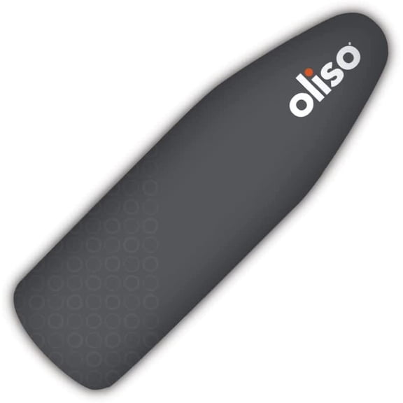 oliso Ironing Board Cover, Durable 100% Cotton Lined with Professional Grade Felt pad - Fits Standard 54” x 15" Boards, a Wide Elastic Edge, Two Adjustable Straps for Secure Fit (Gray)
