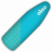oliso Ironing Board Cover, Durable 100% Cotton Lined with Professional Grade Felt pad - Fits Standard 54  x 15" Boards, a Wide Elastic Edge, Two Adjustable Straps for Secure Fit Turquoise