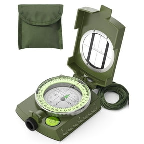 olive drab Multifunctional Military Compass with Inclinometer, Sighting, Optic, Resistant & Waterproof Compass, Essential for Hiking, Camping, Scouting8.5*5.3*3cm)