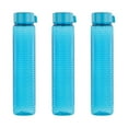 thumbnail image 1 of oliveware Premium RIDGED Range Plastic Water Bottle, 400ml, Set of 3, Blue, 1 of 4