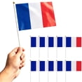 thumbnail image 1 of olkpmnmk 10Pcs Hand Held Small Miniature France Flags on Stick, World Cup Hand Waving Cheering Flags France National Flag, Sports Event Decorations, Party Cheer Supplies, 1 of 5
