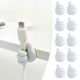 thumbnail image 1 of olkpmnmk 10Pcs Silicone Thumb Wall Hooks, Fun Cord Holders, Cord Organizer for Desk Wall Car Nightstand, Wire Holders, Phone USB Charger Cable Management for Desk, Car, Home, 1 of 9