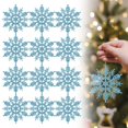 thumbnail image 1 of olkpmnmk 12Pcs Glitter Hollow Snowflake Ornaments, Plastic Hanging Snowflake Decoration, Winter Christmas Tree Pendant Decor for Christmas Tree, Window, Home Wall Indoor Winter Wonderland Decorations, 1 of 4