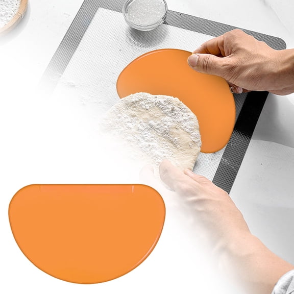 olkpmnmk 1Pc Bowl Scraper Spatula, Multipurpose dough Scraper, Plastic Baking Butter Scraper Tools, Cake Baking Bench Scraper, Pan Scraper Tool, Dish Scraper for Kitchen Essentials, 4.1x6.2", Orange