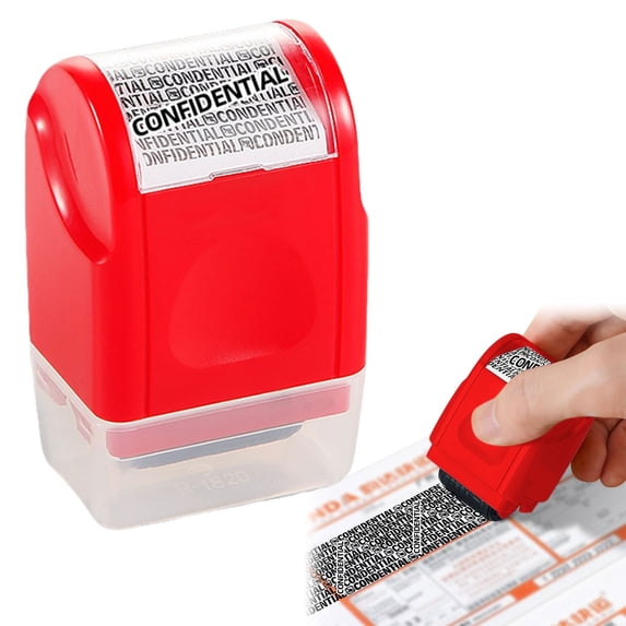 olkpmnmk 1Pc Identity Theft Protection Roller Stamp, Privacy Roller Stamp With Ink, Confidential Roller Stamp, Guard Your Id Stamp Roller, Blocking Out Privacy Information and Guard Your Address