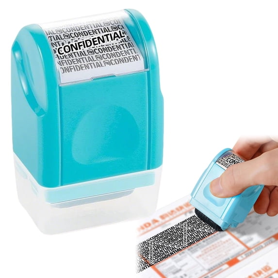 olkpmnmk 1Pc Identity Theft Protection Roller Stamp, Privacy Roller Stamp With Ink, Confidential Roller Stamp, Guard Your Id Stamp Roller, Blocking Out Privacy Information and Guard Your Address