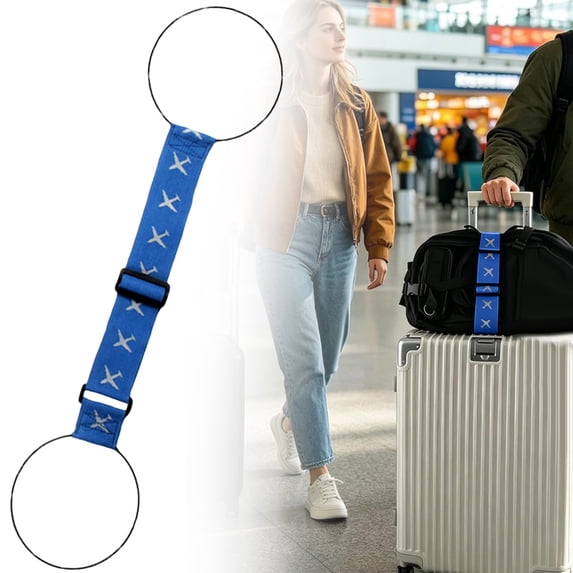 olkpmnmk 1Pc Luggage Connector Straps, Adjustable Luggage Strap, Thickened Elastic Luggage Connector Straps for Attaching Extra Bags Purse to Suitcase Handle, Travel Essentials, 11.8-18.5 Inch