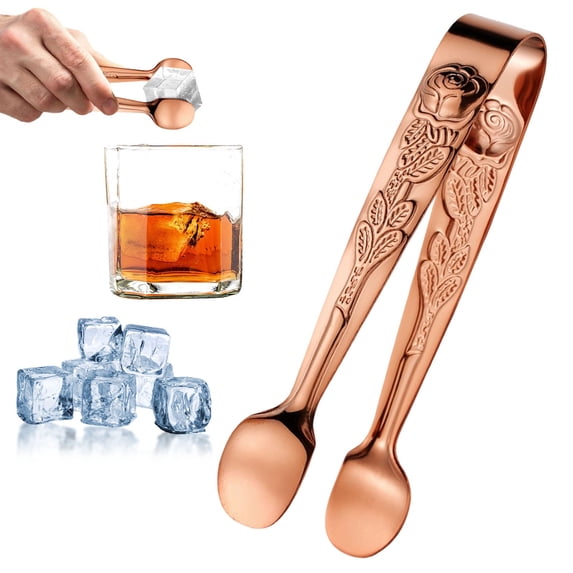 olkpmnmk 1Pc Mini Serving Tongs, Ice Tongs Mini Sugar Tongs, Stainless Steel Kitchen Utensils Set, Small Serving Tong and Tiny Kitchen Tong for Appetizers,Tea Party, Coffee Bar, 4.13 Inch, Gold