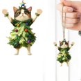 thumbnail image 1 of olkpmnmk 1Pcs 2D Flat Acrylic Hanging Cute Cat Christmas Ornament Set, Christmas Ornaments Cat Dressed in Christmas鈥慣ree Outfit Pendant, Christmas Pendants Hanging Decor, Cat Christmas Ornament, 1 of 2