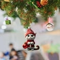 thumbnail image 1 of olkpmnmk 1Pcs 2D Flat Acrylic Hanging Cute Cat Christmas Ornament Set, Christmas Ornaments Cat with Santa Hat, Teacup & Ball, Xmas Tree Accessories Christmas Pendants Hanging, Cat Christmas Ornament, 1 of 2
