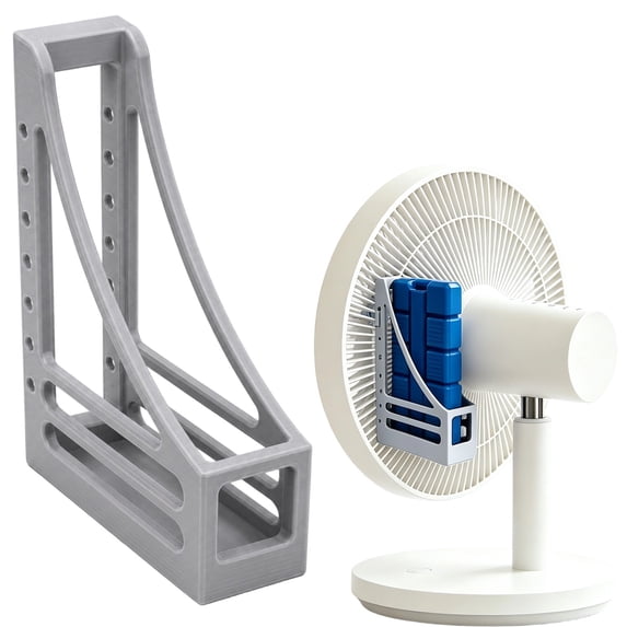 olkpmnmk 3D Printed Ice Pack Holder, Ice Box Holder for Standing Fan, Detachable Cooling Ice Bracket Accessory for Household Vertical Floor Fan Yard Bedroom Office Home Desktop Floor Summer