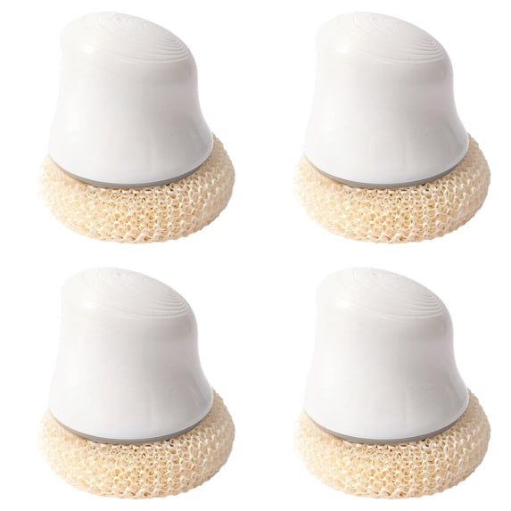 olkpmnmk 4Pcs Home Dish SpongeWand, Kitchen Dishwashing Sponge Cleaning with Handle, Replaceable Non Scratch Sponge, Dishwashing Scrubber Sponge Set for Kitchen Pots Pans Sink Cleaning