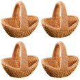 thumbnail image 1 of olkpmnmk 4Pcs Imitation Small Wicker Basket, Mini Simulated Rattan Resin Tiny Basket, Small Wicker Basket with Handle, Mini Woven Basket for Dollhouse, Fairy Garden DIY Landscape Ornament, 1 of 5