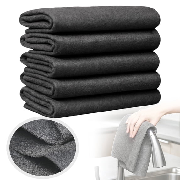 olkpmnmk 5Pcs Microfiber Glass Cleaning Cloth, Soft Absorbent Quick Drying Microfiber Cleaning Rags, Absorbent Reusable Kitchen Dish Rags for Glasses Kitchen Dish Mirrors Easy Clean, 11.8x17.7 Inch