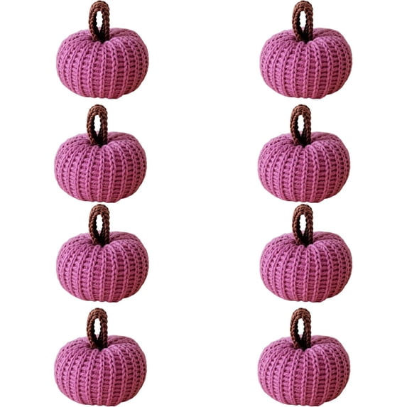 olkpmnmk 8Pcs Mini Crochet Pumpkins, Artificial Knit Pumpkins Fall Decor for Decorating Thanksgiving, Handmade Knit Pumpkins for Farmhouse Autumn Table Halloween Harvest Home Decor