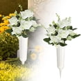 thumbnail image 1 of olkpmnmk Artificial Cemetery Flowers, Realistic Grave Flowers, Artificial Rose Bouquets, Memorial Rose Flowers, UV Resistant Memorial Day Flowers for Cemetery Headstones Gravesites Decoration, 1 of 7