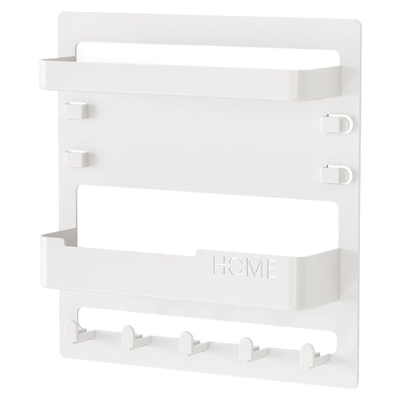 olkpmnmk Bedside Wall Organizer,Bedside Wall Shelf,Dorm Room Essential,Floating Bedside Shelf Wall Mount Organizer,Remote Control Holder,Cool Teen Girls Trendy Stuff,Room Organization,White,9.1"x9.5"