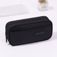 thumbnail image 1 of olkpmnmk Big Capacity Storage Pouch Marker, Pen Pencil Case, Simple Stationery Bag Box, Large Capacity Pencil Case with Zipper, Portable Stationery Organizer Bag for Classroom, Office, Black, 1 of 5