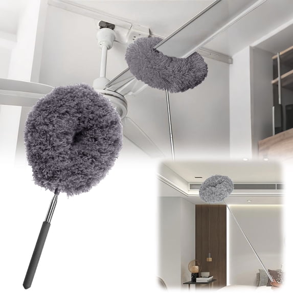 olkpmnmk Ceiling Fan Cleaner Duster, Removable Dusters Kits with Extension Pole, Reusable Microfiber Ceiling Fan Cleaner Duster for Cleaning Walls Bookshelves Door Window Top, 11.8-31.5 Inch