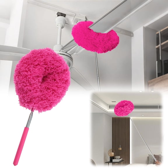 olkpmnmk Ceiling Fan Cleaner Duster, Removable Dusters Kits with Extension Pole, Reusable Microfiber Ceiling Fan Cleaner Duster for Cleaning Walls Bookshelves Door Window Top, 11.8-31.5 Inch