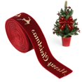 thumbnail image 1 of olkpmnmk Christmas Velvet Ribbon, Hot Stamping Printed Decorative Wired Ribbon Roll, Wired Edge Xmas Ribbon for Christmas Tree, Gift Wrapping, DIY Craft Bow Making, Wreath Garland Home Party Decor, 1 of 4
