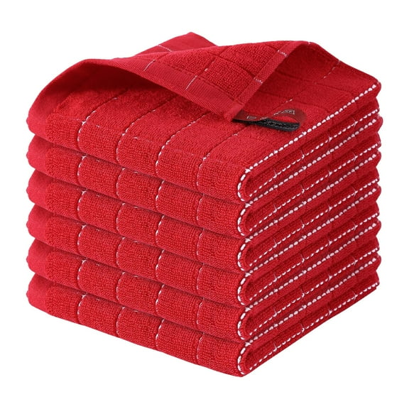 olkpmnmk Cleaning Rags,Scrubbing Scouring Pad,Wash Cloth,Absorbent Quick Drying,Microfiber Towel,Hand Towels,Cotton Towel,Cleaning Cloth,Dish Cloths,Kitchen Gadgets,Flexible Scrubber Pads,Red,1PC,12"