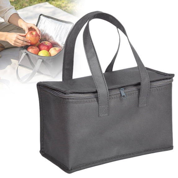 olkpmnmk Collapsible Portable Handheld Insulated Lunch Cooler Bag, Dual-Use Thermal Cooler & Warmer Tote with Smooth Zipper Top, Reusable Grocery Bags for Office, Picnic, Camping & Grocery Shopping