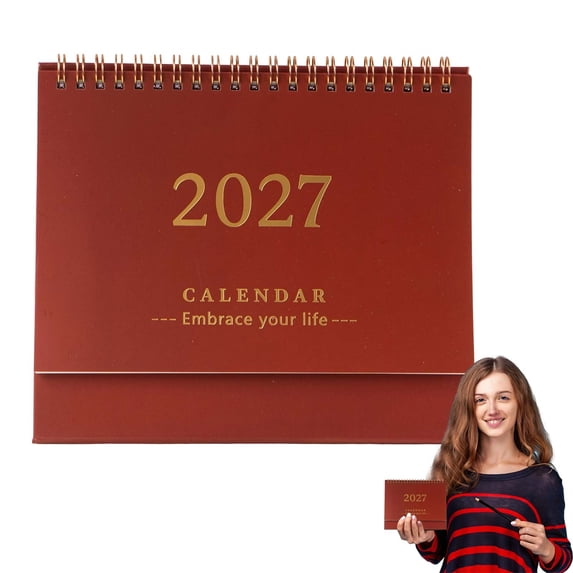 olkpmnmk Desk Calendar 2026-2027, Double Line Layout Desktop Calendar, 18 Month Calendar Running from July 2026 To December 2027, Desk Flip Calendar for Schedule Tracking and Daily Reminder