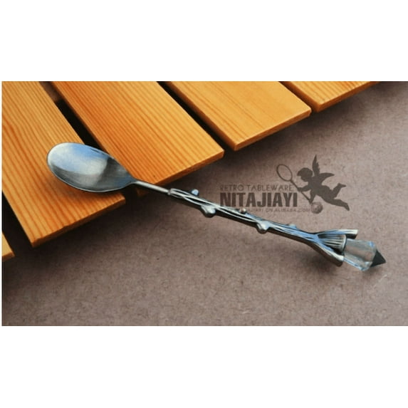 olkpmnmk Dessert Spoons Icecream Spoons Salt Spoon Dinner Spoons Stainless Spoons Table Spoons Serving Spoons Condiment Spoons Ice Cream Spoons Afternoon Teaspoon Royal Style Carved Coffee Spoon