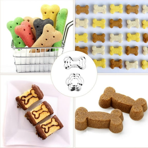 olkpmnmk Dog Bone Cookie Cutters Cookie Cutters Baked Dog Bone Biscuits Mould Stainless Steel 5 Piece Bone Mould Diy Cartoon Cake Mould Biscuits Mould Kitchen Utensils