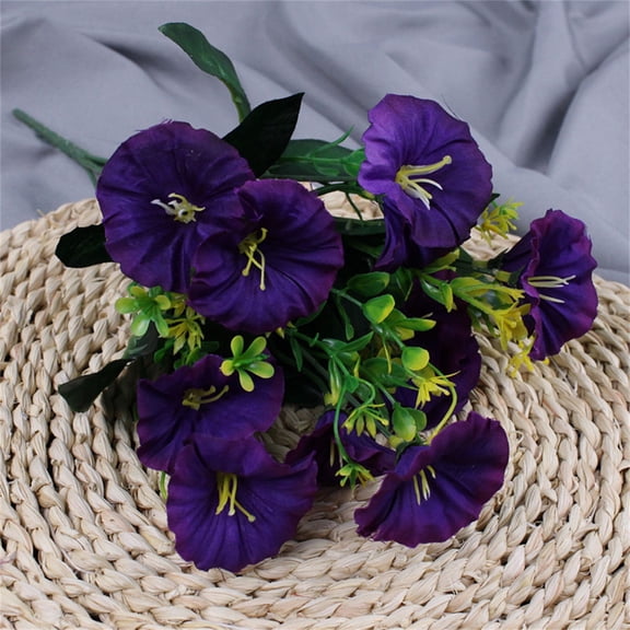 olkpmnmk Fake Flowers,6 Artificial Flower Bouquets Of Morning Glory And Morning Glory Soft Decoration Opening Wedding Silk Flowers,Clearance,Purple