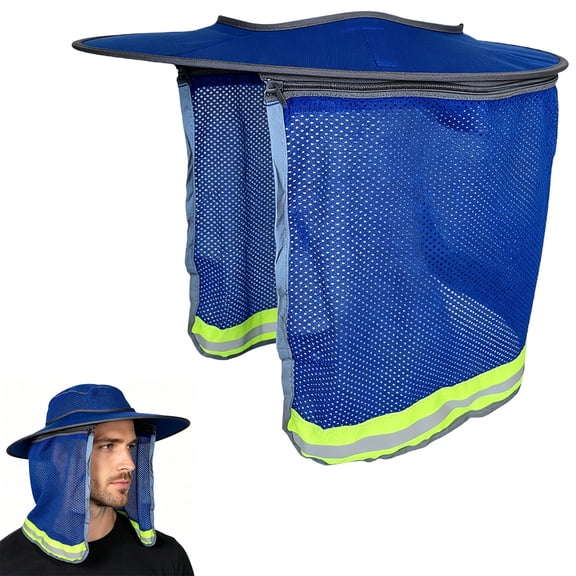 olkpmnmk Hard Hat Sun Shade Full Brim, Hard Hat Visor Sun Shade Full Brim Hard Hat Visor Sun Shade Full Brim, Summer Protection Accessories for Construction, Gardening & Outdoor Work, Blue