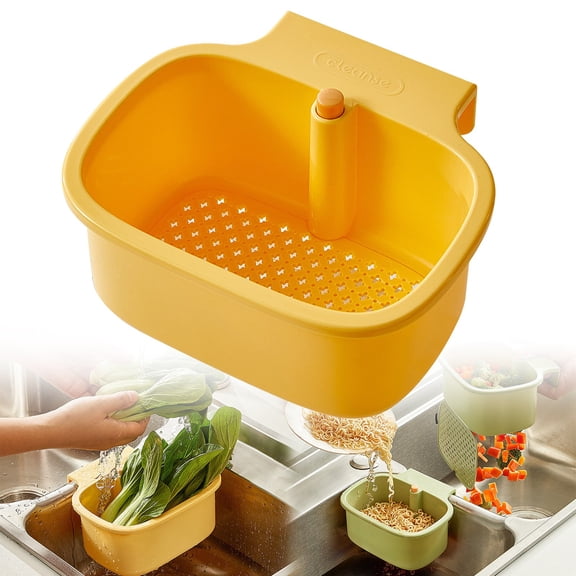 olkpmnmk Kitchen Sink Strainer Basket, Corner Food Waste Catcher, Hanging Kitchen Sink Drain Pipe, Wall Mount Kitchen Basin Drain Tube, Kitchen Sink Replacement Drain Fitting, 7.3x6.3 In