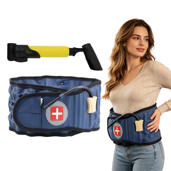 olkpmnmk Lightweight Back Brace for Men & Women, Adjustable Lumbar Support Belt Ergonomic Waist Wrap for Lower Back Pain Relief, Inflatable Lumbar Waist Support Pillow for Sciatica, Herniated Disc