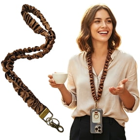 olkpmnmk Phone Lanyards, Handmade Ruched Fabric Phone Lanyard, Soft Ruched Wrist Neck Strap with Metal Clasp, Universal Cell Phone Lanyard for ID Badges,Card Holder, Car Key, and Most Smartphones