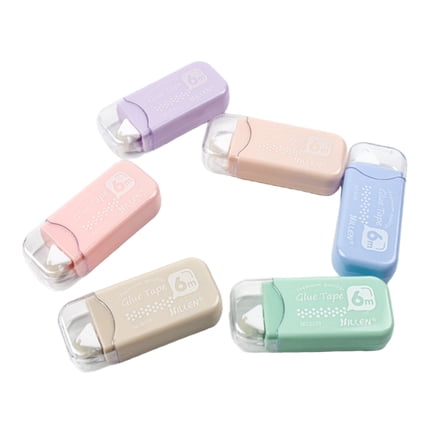 olkpmnmk Scrapbook Glue Tape,Double-Sided Tape Dispenser,Glue Tape Roller,Double Sided Tape Pen,Adhesive Glue Tape Runner,Perfect for Crafts and Arts Projects,Gift Wrapping and Office Supplies,6Pcs