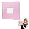 thumbnail image 1 of olkpmnmk Scrapbook Photo Album Linen Cover, Hardcover Pages Photo Album with Front Window DIY Blank Scrapbook Memory Book, for Travel Wedding Guest Book Christmas Newborn Shower, 8 x 8 Inch, 1 of 5