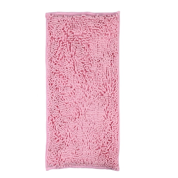 olkpmnmk Shower Mat Non Slip Anti Mold, Bathroom Carpets Machine Washable, Super Absorbent Thick Small Bathroom Mat Quick Dry Bathroom Rug, Bathmat Runner, Fast Drying Microfiber Mat, Pink 59"x24"