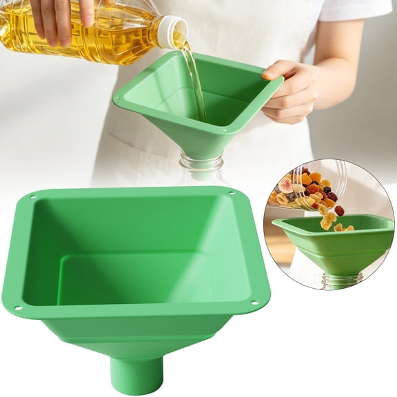 olkpmnmk Silicone Collapsible Funnel, Extra Large Size Foldable Silicone Funnel Drying Machine Tray, Funnels for Kitchen Use, Kitchen Wide Mouth Funnels for Cans And Polyester Film Bags